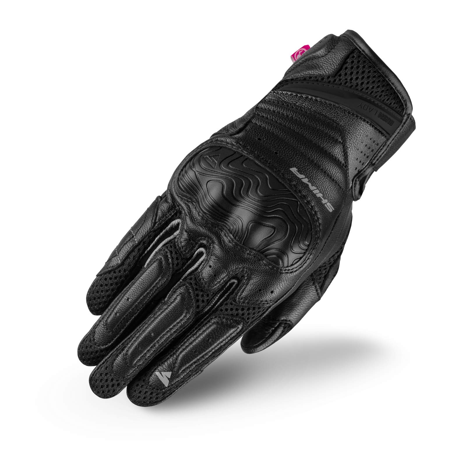 SHIMA RUSH Motorradhandschuhe - Atmungsaktive, Verstärkte, Stadt, Sommer, Touchscreen Handschuhe mit Knöchelprotektor, Handgelenk und Finger Aufpralldämpfer (Damen, Schwarz, S)