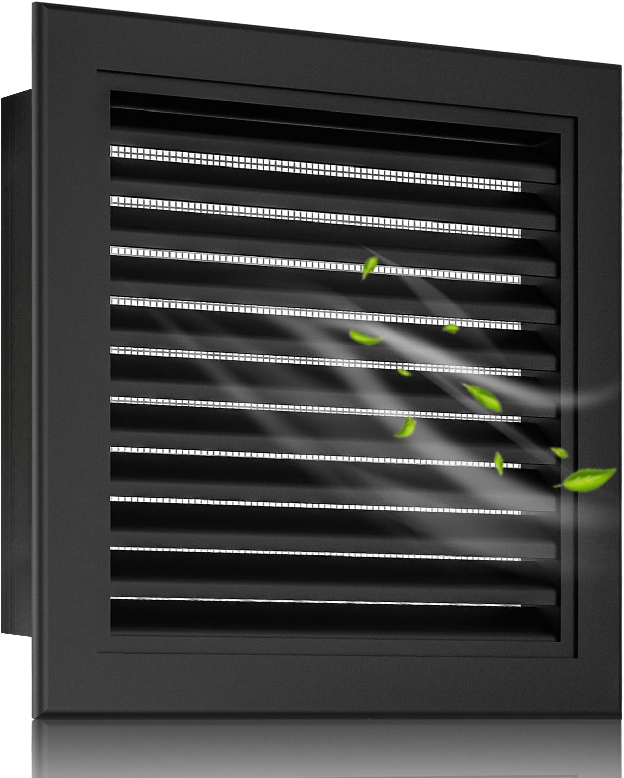 Zepoty 18" x 18" Aluminum Gable Vent with Screen - Stylish Louvered Vents for Effective Attic and Shed Ventilation - Essential Home Improvement, Vent Opening: 16" x 16"