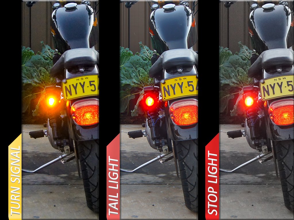 Czarne zintegrowane czarne kierunkowskazy motocyklowe LED z stoperem światła polerowane wykończenie bez ramy