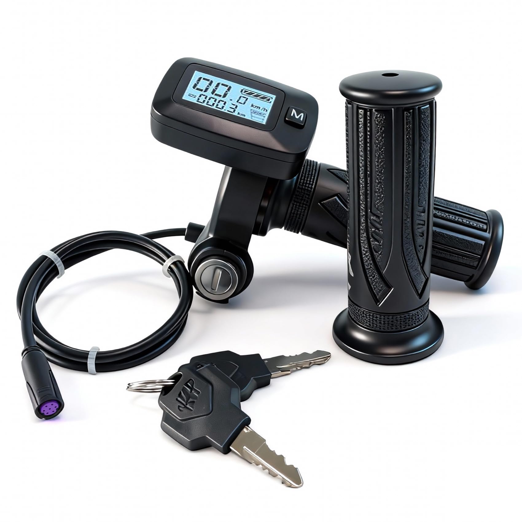 GMKYH Electric Bike Throttle, M-Key Version with Integrated Display 48V with Left-Hand Grip Only Compatible with Tutto Tutti Soleil 01 Electric