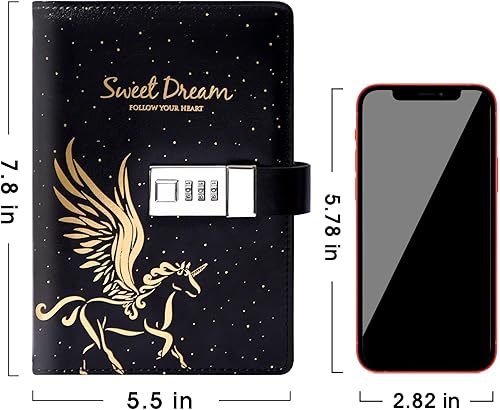 Vista 7 de Diario con candado para hombres y mujeres, diario de cuero recargable con candado, 240 páginas, cuaderno protegido por contraseña B6, 5.5 x 7.8