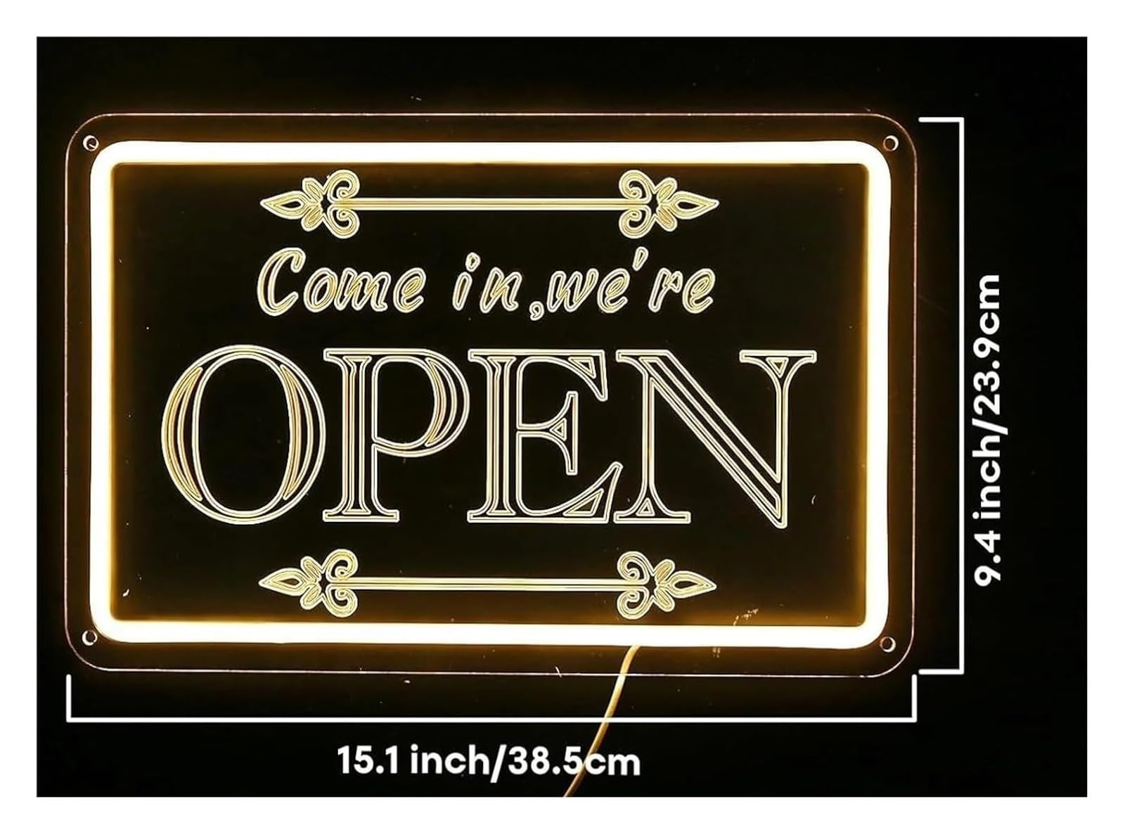Pour enseigne au néon Open Powered by, avec variateur, luminosité réglable, pour magasins, cafés