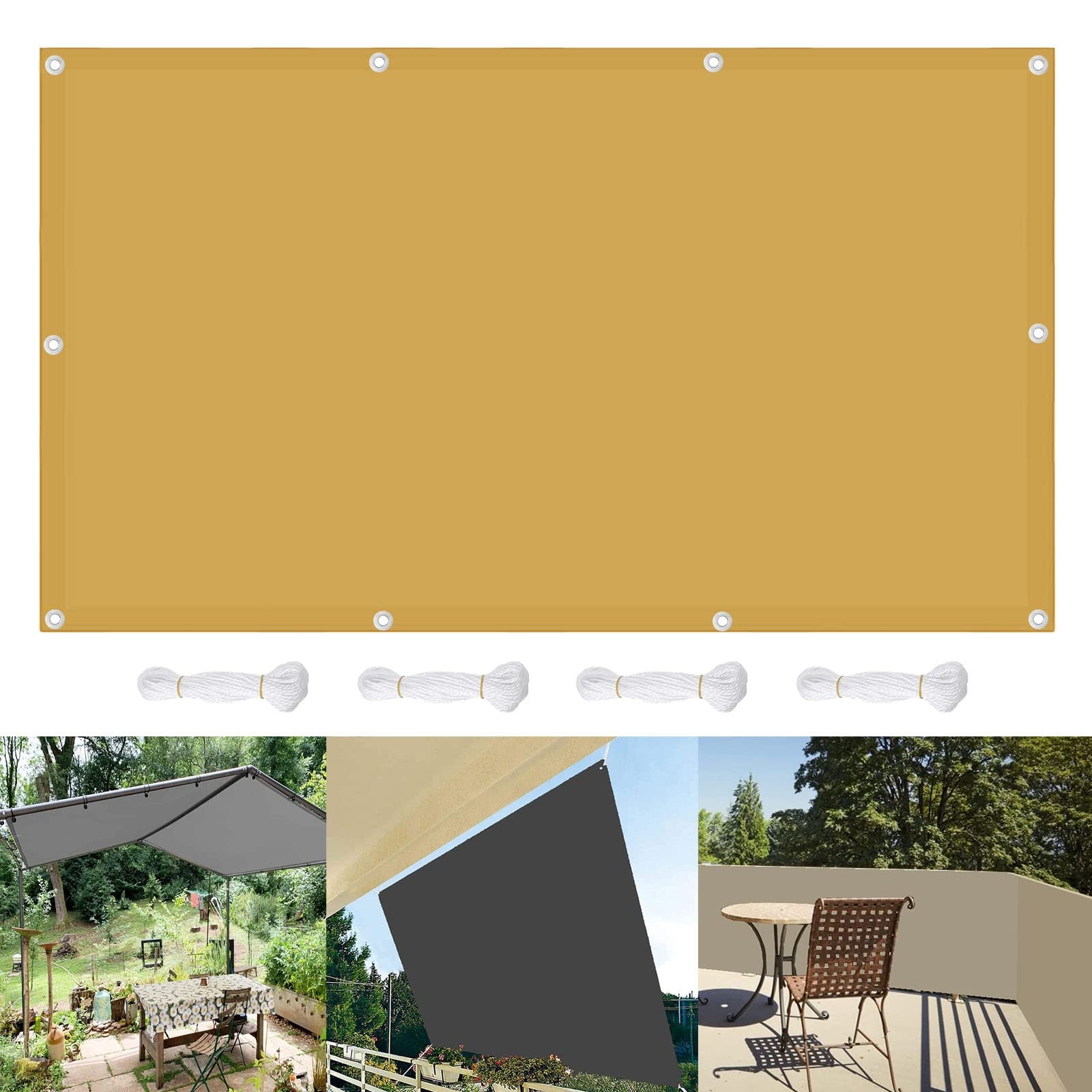 Voile d'ombrage imperméable 1x1,2m contre la chaleur sur le balcon