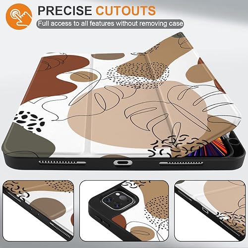 Miniatura 10 de TWOLSKOO Funda para iPad Pro de 11 pulgadas de 4 generación 2022, Soporte para lápices incorporado Soporte triple y encendido automáticoreposo, a