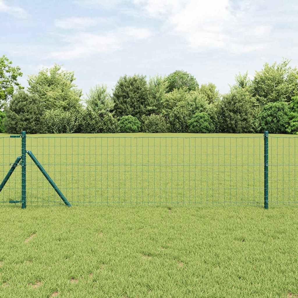 Ogrodzenie euro, zielone 0,8 x 10 m, żelazo powlekane PCW, wytrzymałe ogrodzenie ogrodowe do użytku na zewnątrz, trwała bariera dla zwierząt, łatwy montaż do ogrodu, na podwórko i taras