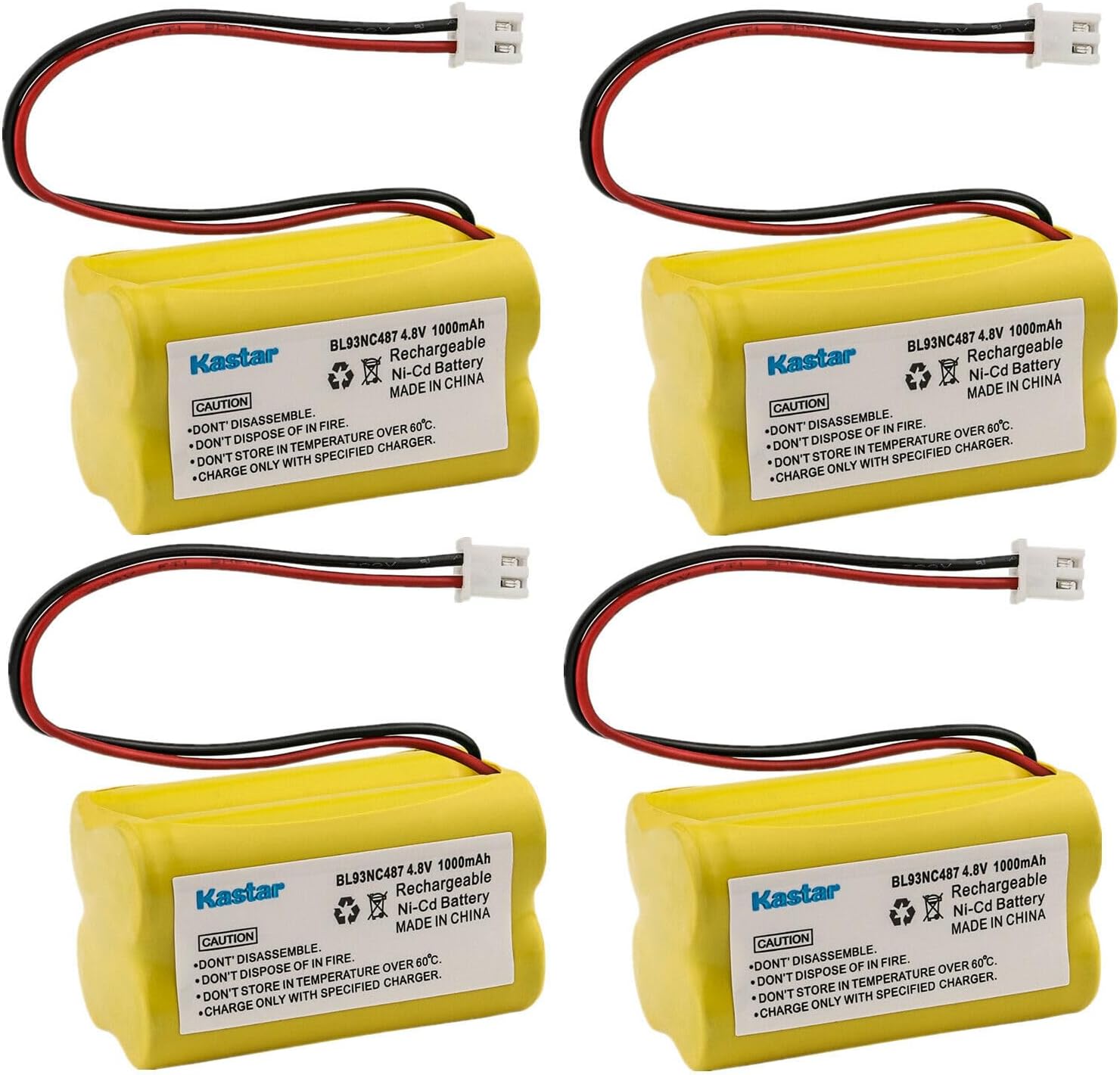 Kastar 6X BL93NC487 Ni-CD Battery 4.8V 1000mAh Replacement for Exell EBE-43 EBE43, Lithonia ELBCS06 ELB-CS06 MAG93NC487 ELNICD-48-700 ELNICD48700 ELBB006, Unitech AA500MAH D-AA500mAh CFS47NC 80048800