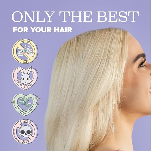 Miniatura 6 de Luseta - Juego de champú y acondicionador morado para cabello tratado con color, tono latón, para cabello rubio o gris, sin sulfatos, champú morado