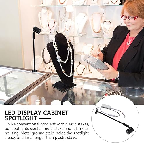 Miniatura 5 de 2 unids/set LED 3 W brillante lámpara de lectura joyería proyector 8.2 in mini lámpara de pie creativa lámpara de mesa decoración para dormitorio