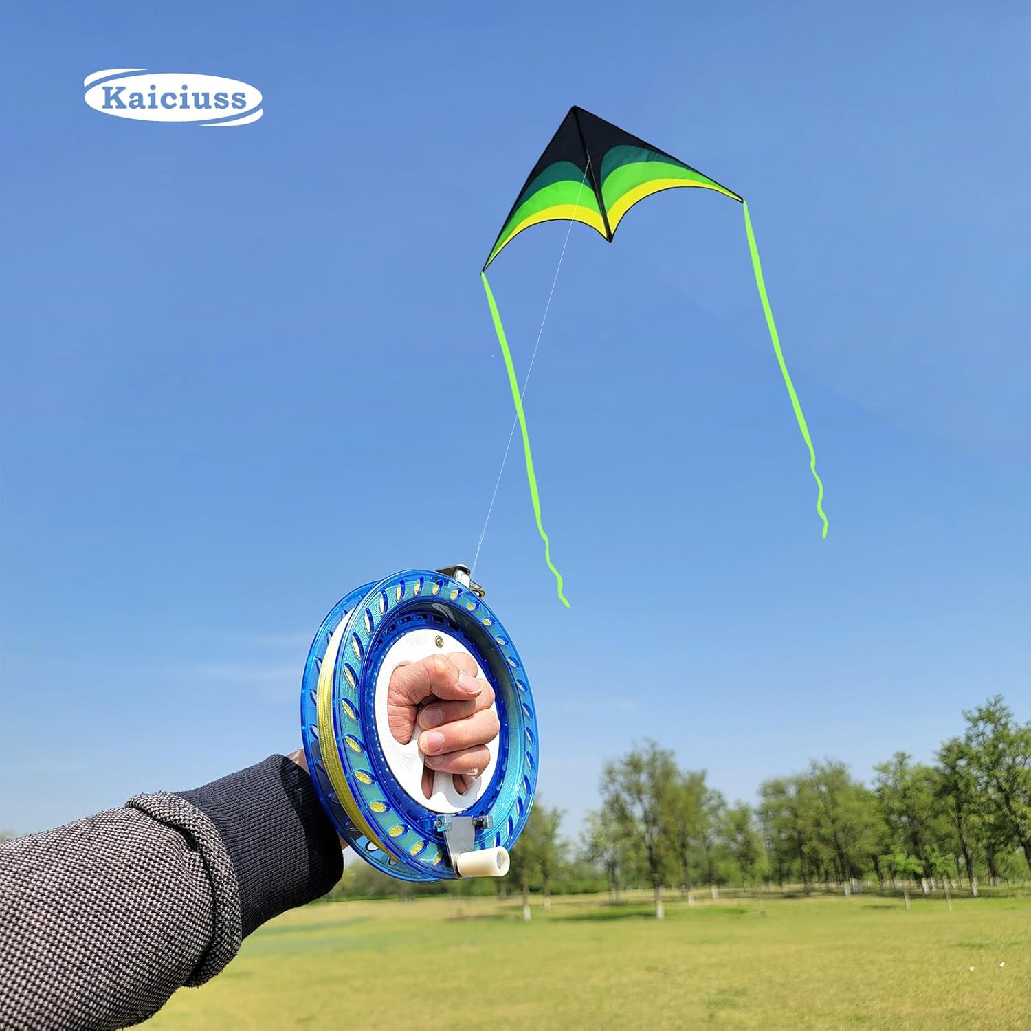 Delta Kite for Kids & Adults - Easy to Fly Large Single Line Beach Kite with 300ft String Handle Included, Perfect for Beginners, Teens
