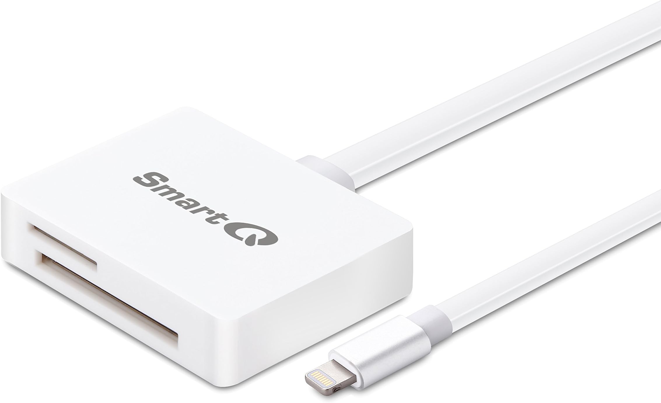 SmartQ C608 MFI Dual Card Reader for Apple iOS (SD/MicroSD Card) with Two Way Transfer Cards Reader Adapter