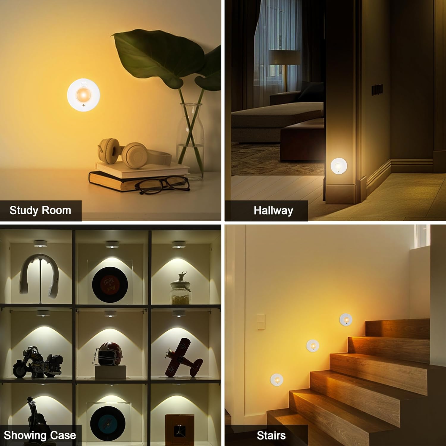 Rechargeable Under Cabinet Lighting, 6 Pack Lights with Timer for Kitchen, Stair, Cabinet, Dispaly Shelf