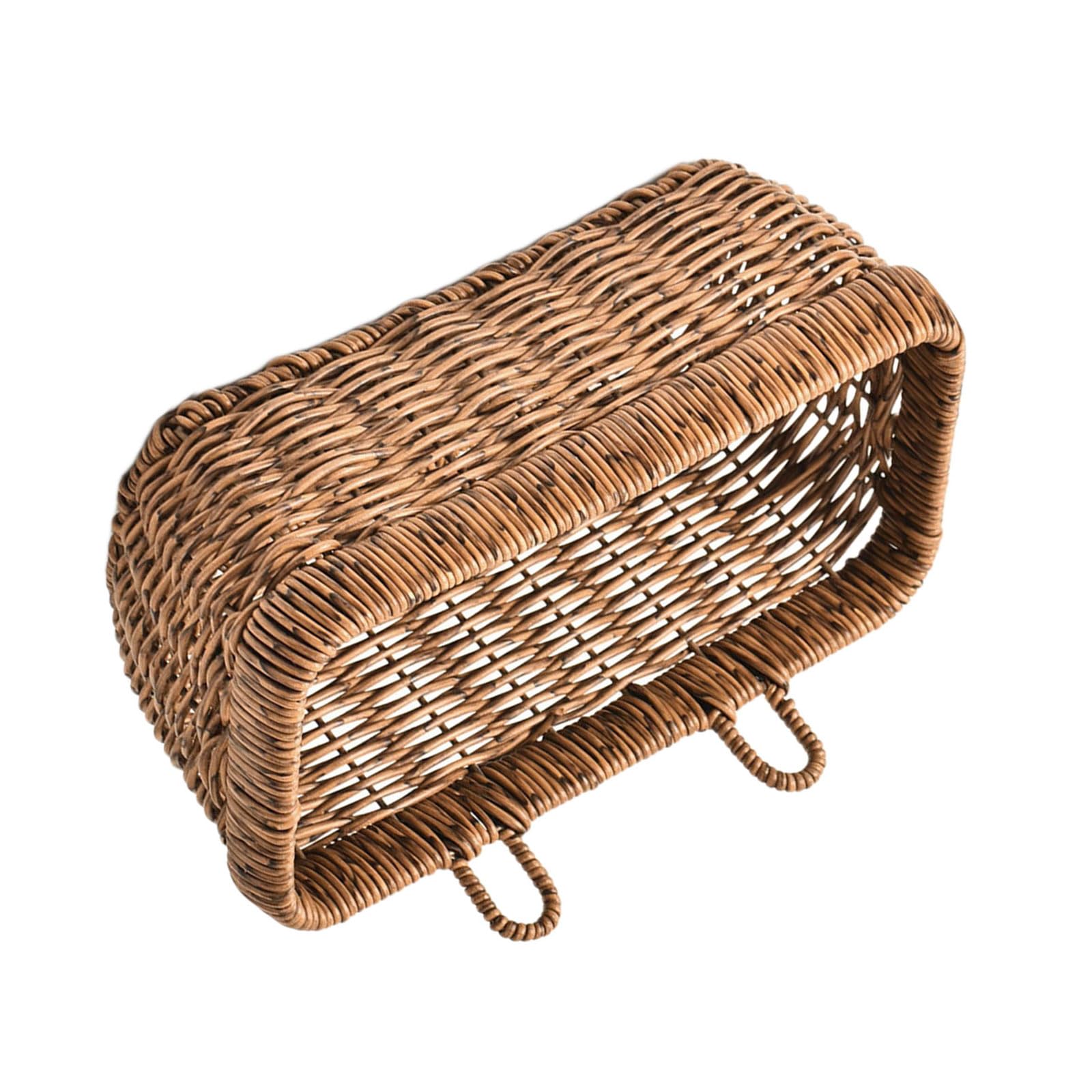 ZEPFJHE Decorative Rattan Wall Basket Handcrafted Storage Organiser for Indoor and Small Spaces Hand Interlaced Basket
