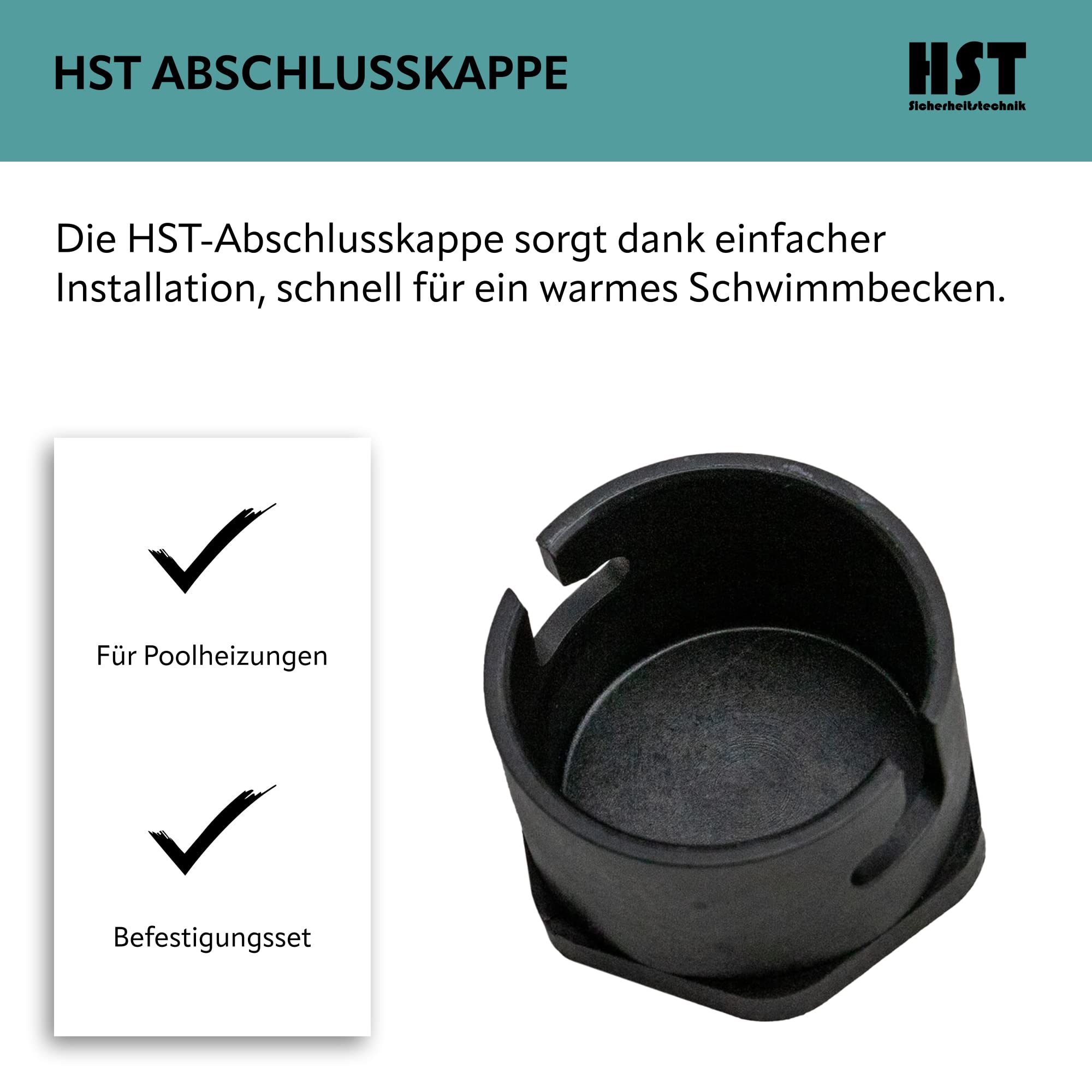 HST Abschlusskappe für Poolheizung ohne Noppen Abschlusskappe für Solarheizung