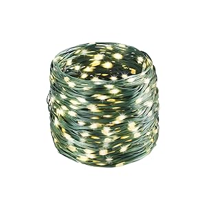 Tcamp 164FT 500 LED Christmas Lights, 8 Modes Christmas Tree Lights with Timer Memory Function, Green Wire Starry Fairy String Light for Xmas Tree Halloween Outdoor Indoor Decor (Warm White)