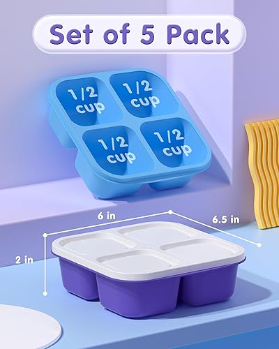 Miniatura 2 de 5 recipientes Bento para aperitivos, reutilizables, 4 compartimentos, divididos, para almacenar alimentos, contenedor dividido para la escuela, el