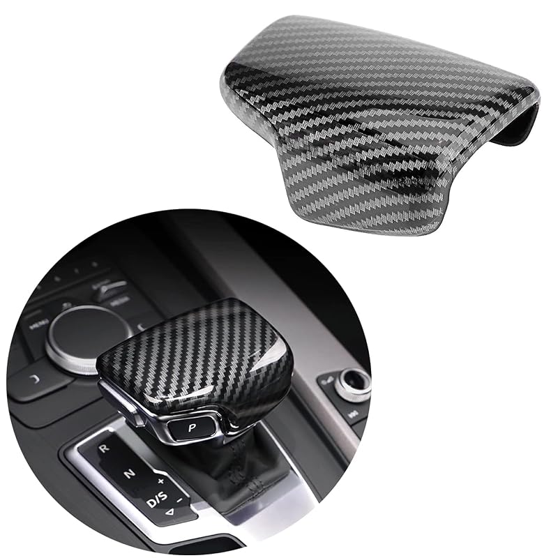 Capa de acabamento para manopla de câmbio em ABS com padrão fibra de carbono JINZHAO para Audi A4, A5, Q5 e Q7