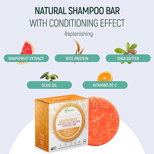 Miniatura 3 de Barra de champú de agua de proteína de arroz sólido con jabón para el cabello con efecto acondicionador - Barras de champú para cabello con todos