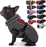 Vista 28 de IECOii - Abrigo extracálido para perro, chaqueta reflectante ajustable, invernal, suave, cuello alto, hebilla, forro de vellón, para clima frío