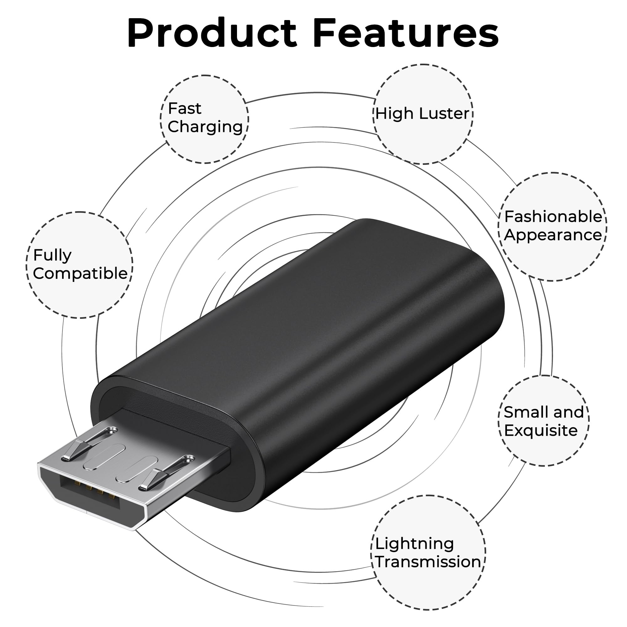 Adaptateur Micro USB Vers USB-C (Lot De 2) - Charge Rapide QC 3.0, Transfert De Données - Compatible PS4, Manettes, Huawei