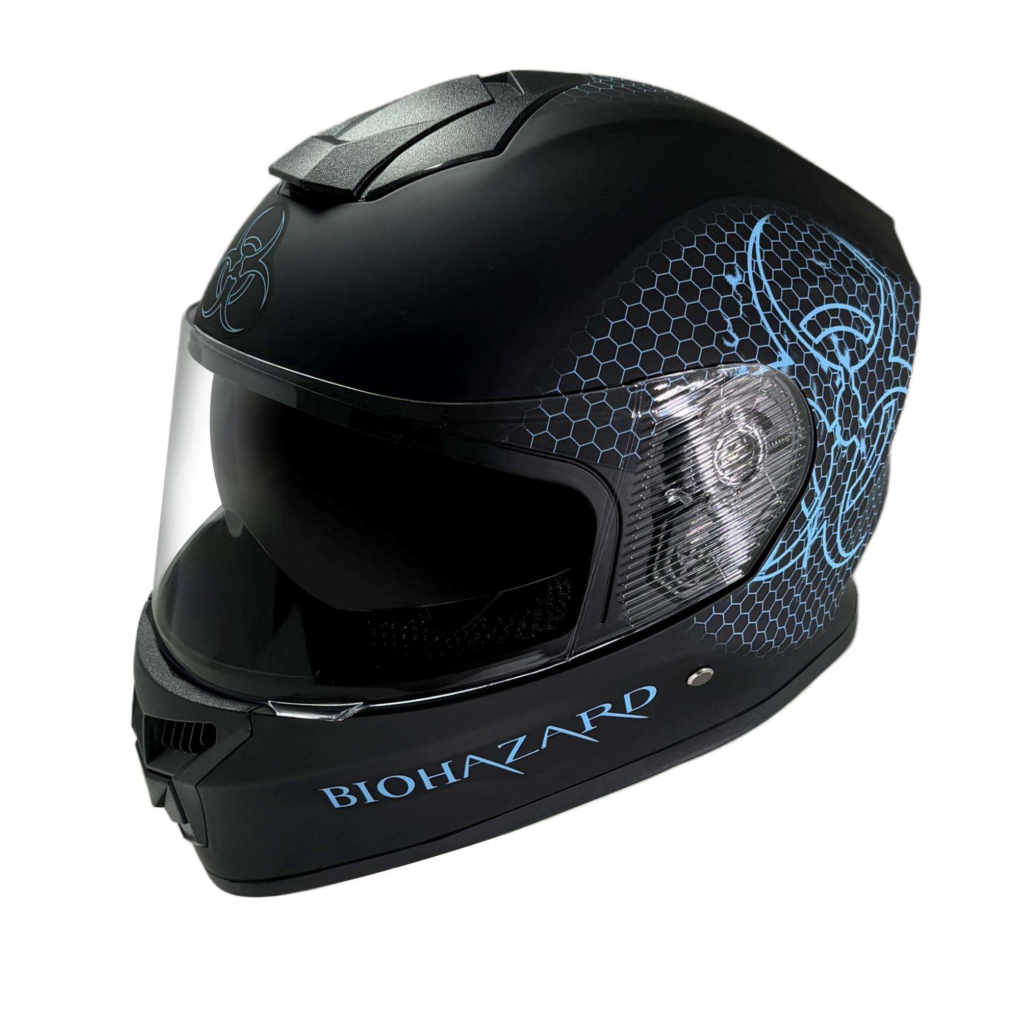 Kinder Integralhelm Bio-Hazard AHP – Motorradhelm für Kinder, ABS-Schale, robuster Kinderhelm für Downhill, Quad und Motocross, Teal