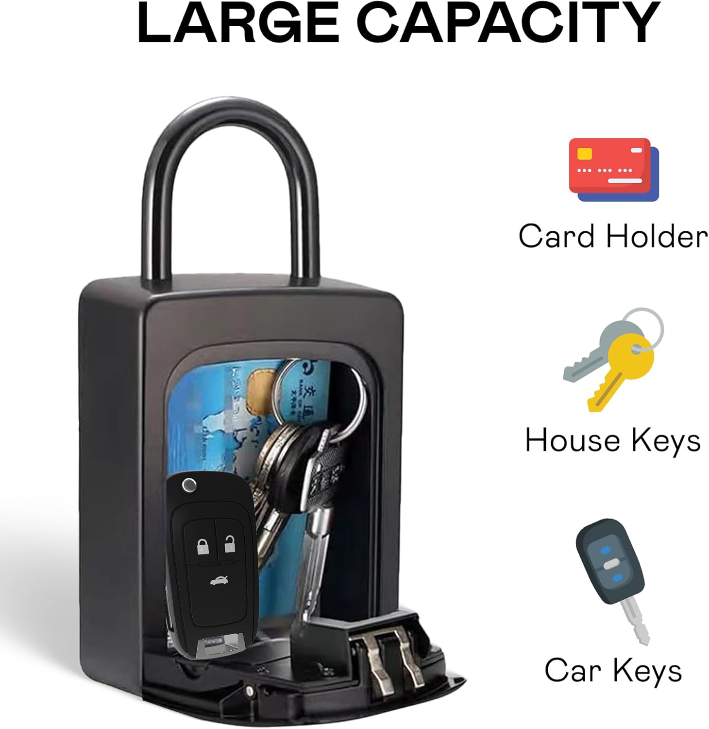 Kingsley Smart Wall Mount Key Lock Box with Bluetooth Keyless Entry, Extra Large for Keys & Access Cards, Auto Lock, App Control, IP65 Waterproof, Secure Code, for Home, Office, & Airbnb (Extra Large)