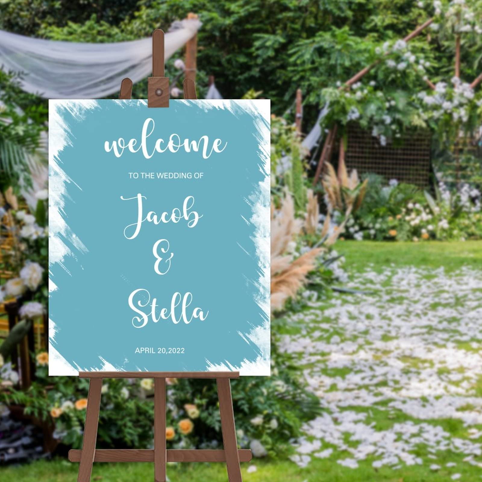 Panneau de bienvenue mariage avec vos noms pour personnaliser la fête