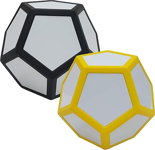 Macro Giant - Juego de 2 dados de espuma poliedral de borrado en seco color negro y amarillo 12 lados magnética actividad criminal juguete infantil