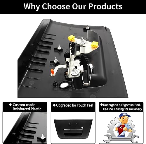 Miniatura 4 de Gledewen Manija exterior de puerta trasera, compatible con Nissan Frontier 2005-2014, con orificio para llave, repuesto # 90606EA810, NI1915109,