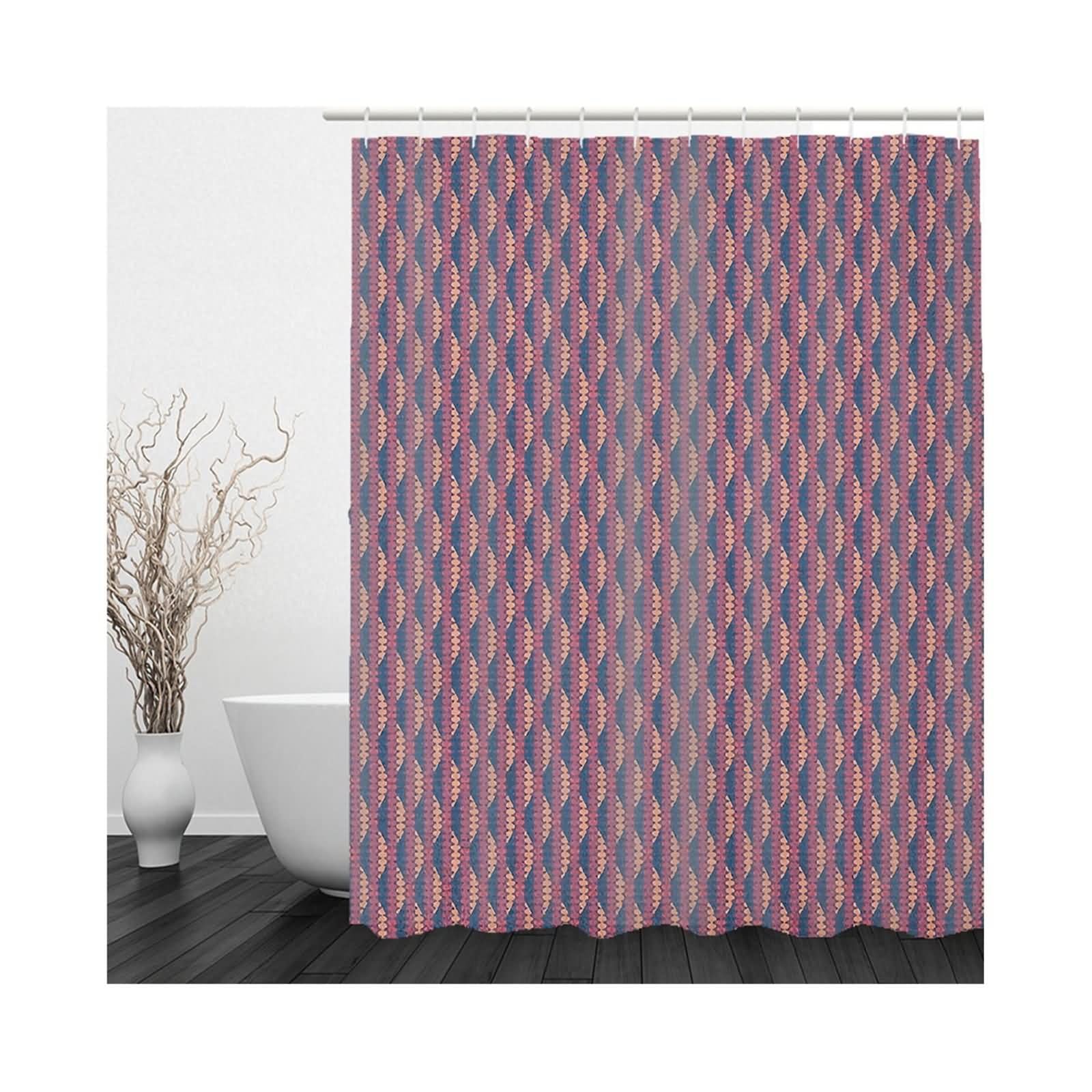 Cortina de ducha opaca, cortina de ducha de tela naranja, poliéster, morado, azul, una cadena de puntos 180 x 200 cm, decoración moderna para baño