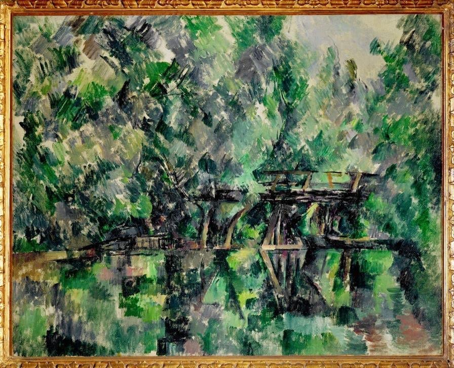 Image Sur Toile Paul Cézanne Le Pont sur l'étang - Évocation de la nature chez vous