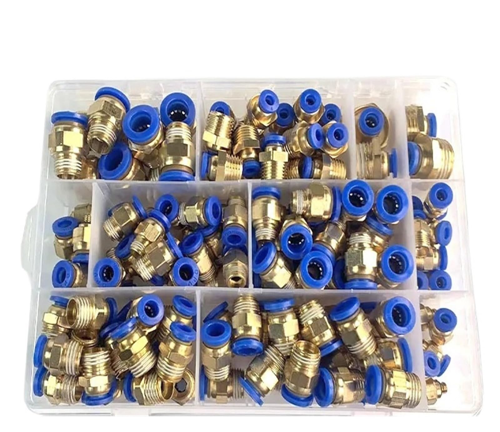 Raccords pneumatiques à insertion rapide série PC, for tuyaux et tubes de 4 mm, 6 mm, 8 mm, 10 mm et 12 mm (1/4", 1/8", 1/2").(A kit (134pcs))