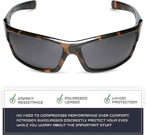 Miniatura 186 de Nitrogen - Gafas de sol deportivas polarizadas envolventes para hombre y mujer, UV400, para conducir, pescar, correr, andar en bicicleta, gafas