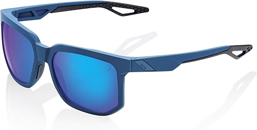 100% Gafas de sol Centric con montura angular, duraderas, ligeras y de rendimiento activo con patillas de goma y agarre para la nariz (azul tacto