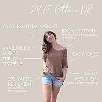 Vista 3 de Lion Brand Yarn 24/7 Cotton DK Yarn, Cameo