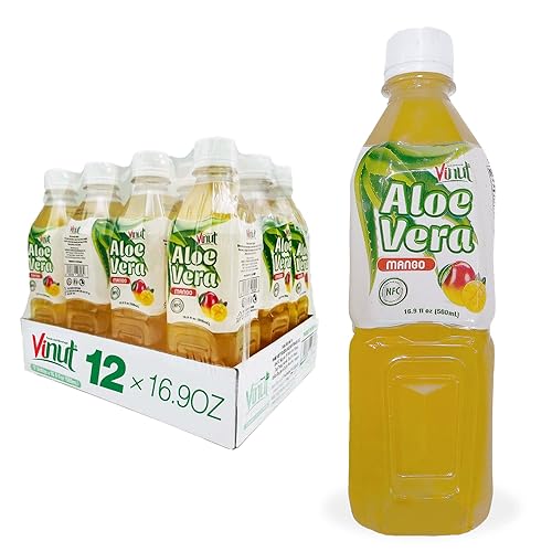 Miniatura 7 de Vinut Jugo de aloe vera puro sabor original con pulpa (16.9 onzas líquidas, paquete de 12), no de concentrado, bebida fresca de aloe vera, fuente