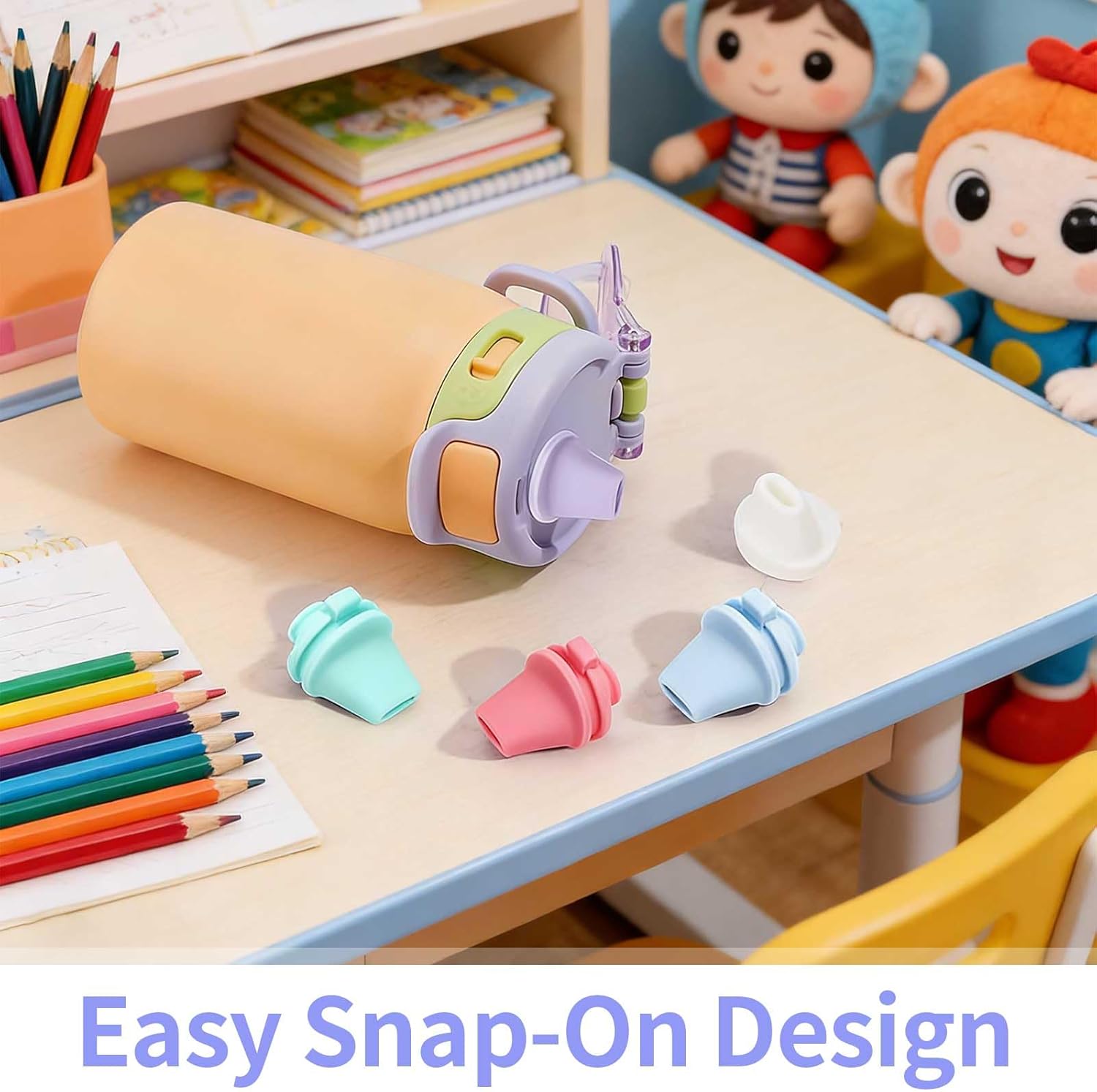 5 Pcs Water Bottle Accessories, Silicone Spout Mouthpiece, Bite Valve Replacement Compatible with Ello Cooper 18/22/32/40oz Water Bottle lid Replacement Parts - Image 7