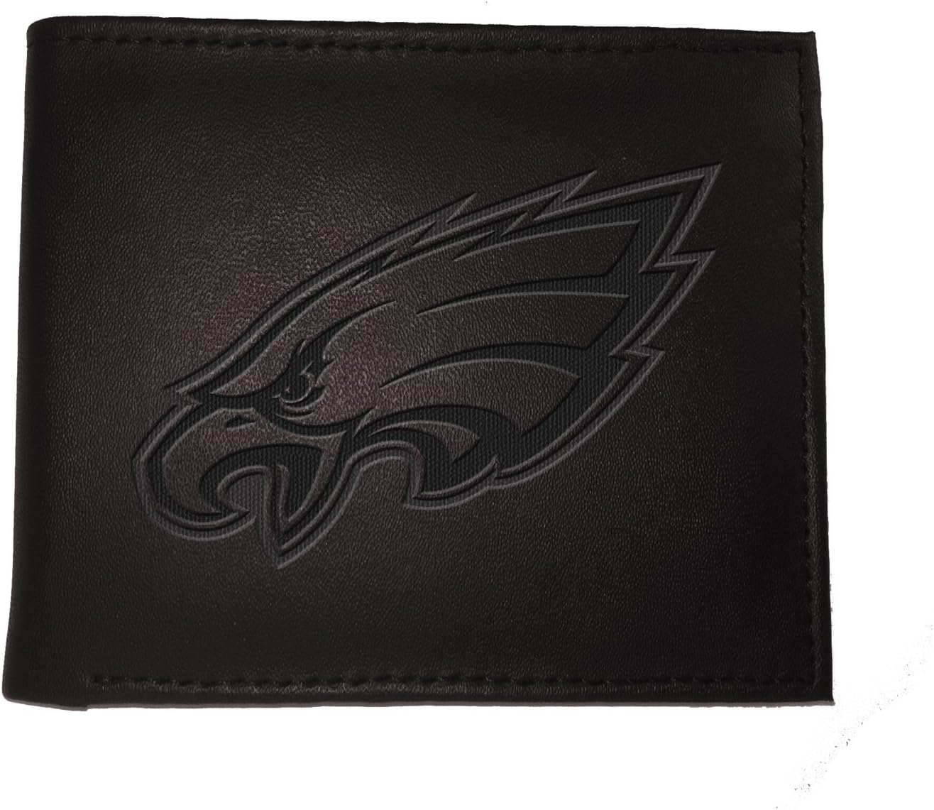 Team Sports America NFL Philadelphia Eagles Black Wallet | Bi-Fold | Officially Licensed Stamped Logo | Made of Leather | Money and Card Organizer | Gift Box Included