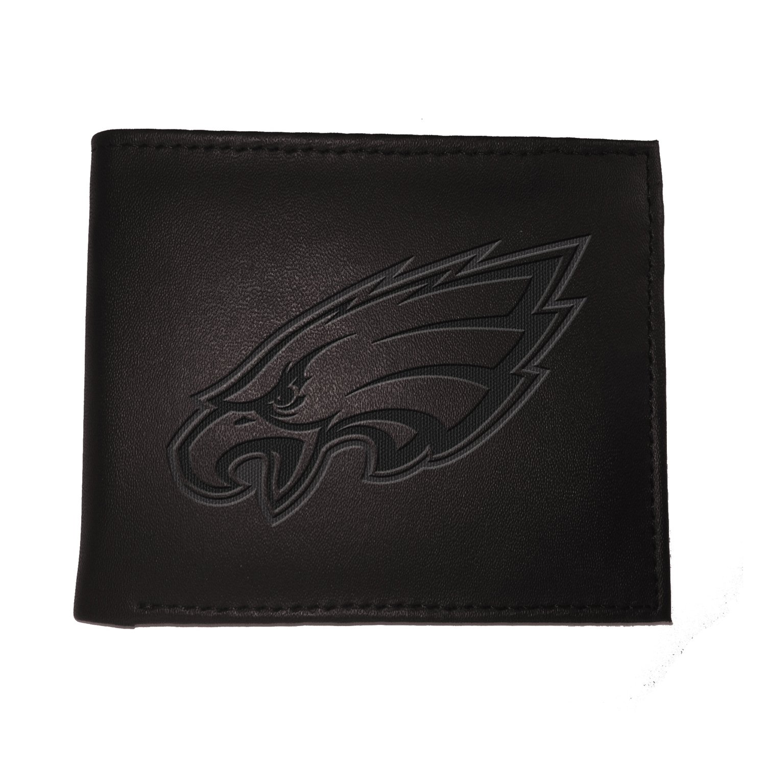 Team Sports America NFL Philadelphia Eagles Black Wallet | Bi-Fold | Officially Licensed Stamped Logo | Made of Leather | Money and Card Organizer | Gift Box Included