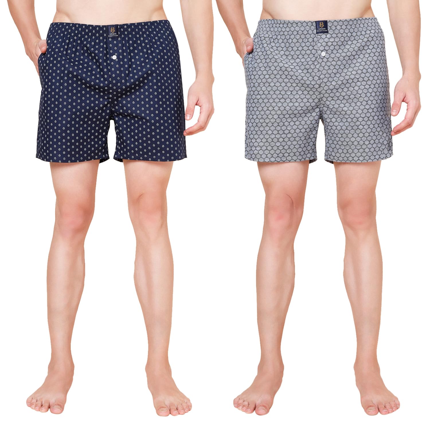 urban scottish Men’s 100% Cotton Printed Boxers Shorts with Side Pockets (Pack of 2)-picture-28