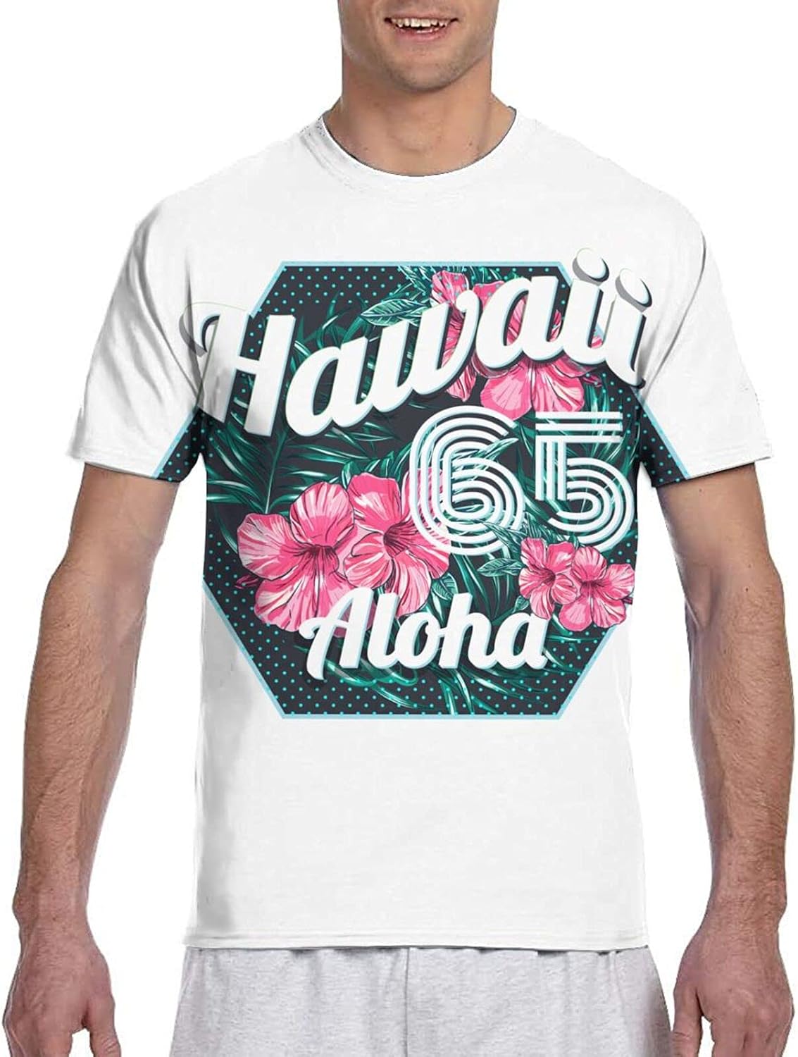 QUEMIN Magliette a Maniche Corte Casual estive Stampate con Fiori Tropicali  e Foglie di Palma Esotiche Magliette XXL : Amazon.it: Abbigliamento