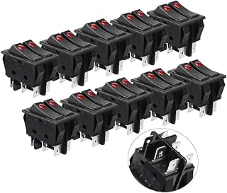 New Lon0167 6 Pins Featured Double SPST On/Off reliable efficacy Illuminated Rocker Switch 16A 250VAC 10 Pcs(id:342 8f b5 60b)