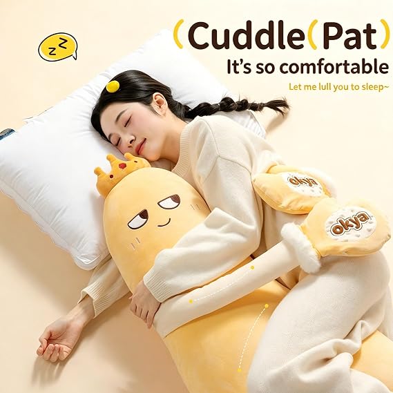 Okya Hugging Pillow, Eggplant Mango King Hugging Pillow, Mango Throw Pillows With Bluetooth Recording and Heating, EggplantDoll Sleeping Pillow Doll for Adults (Standard-A,120CM)