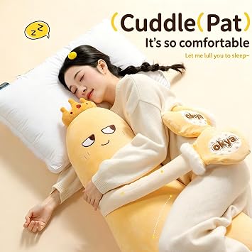 Okya Hugging Pillow, Eggplant Mango King Hugging Pillow, Mango Throw Pillows With Bluetooth Recording and Heating, EggplantDoll Sleeping Pillow Doll for Adults (Standard-A,120CM)