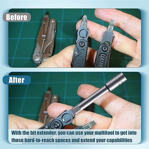 Miniatura 4 de Dreyoo Accesorio de extensión de destornillador para multiherramientas, adaptador de brocas hexagonales de 14 de pulgada compatible con Leatherman,