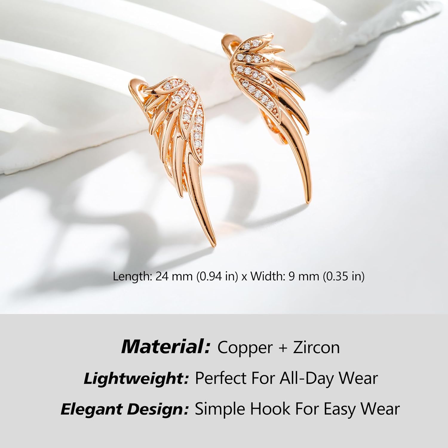 Gold Drop Earrings for Women Delicate Long Hanging Style 14K Gold Plating Fashion Earring Anti-Allergy Pendant Silver Earrings for Ladies - Image 6