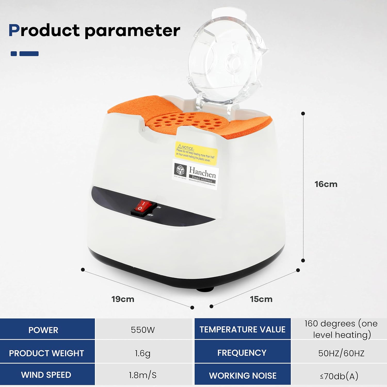 Hanchen Optical Frame Warmer Hot Air Eyeglasses Heater 110v Heat Lamp Ceramic Baking Machine CP-19T