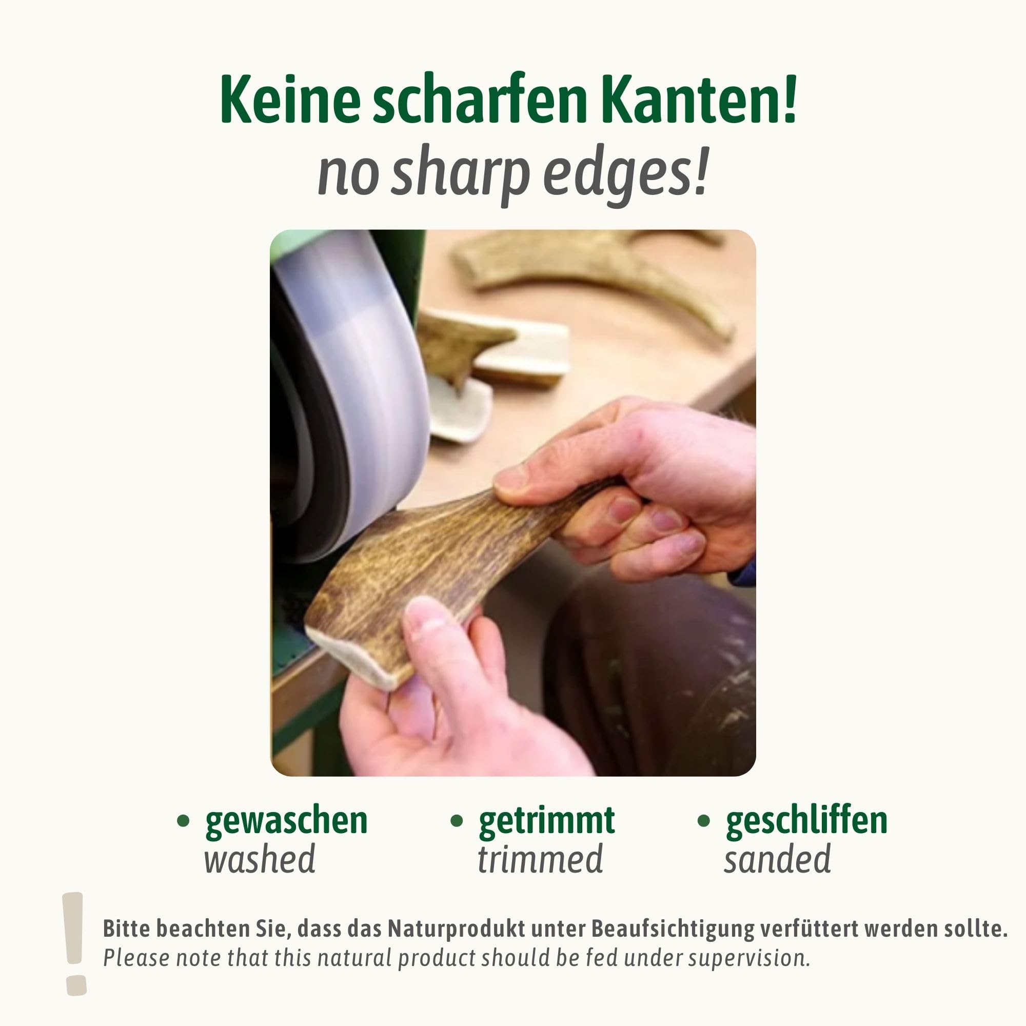 ChronoBalance® XS Kaustange für Hunde ganze Stücke als Kauspielzeug: 100% Hirschgeweih für Hunde, Hundespielzeug, Leckerli Zahnpflege, Kausnack, Geweih Kauknochen, Natürlich ohne Zusätze (5er Set)
