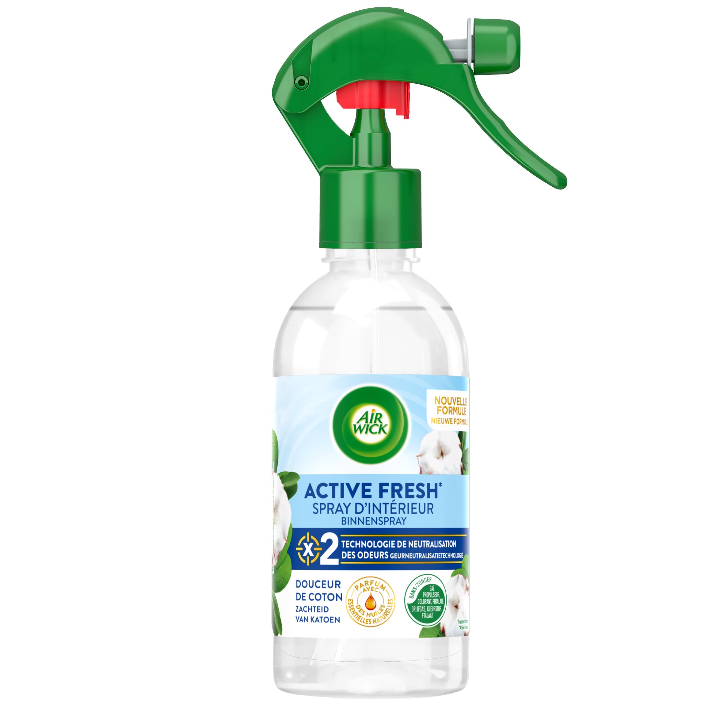 Air Wick Spray Neutralisateur d'Odeurs aux Huiles Essentielles Douceur de Coton Blanc