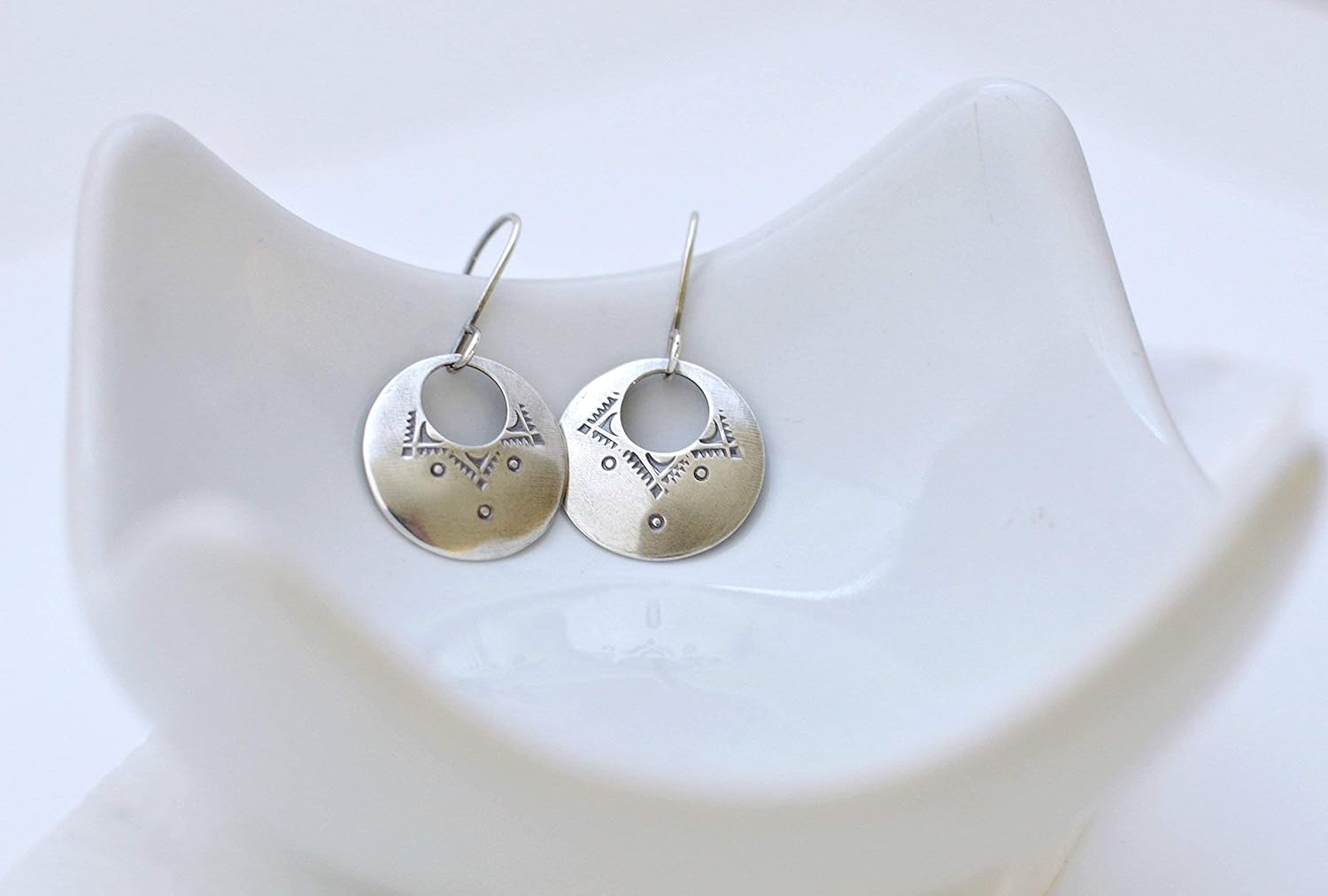 Sterling silver earrings for women boho jewelry with trendy design .925 jewelry gift for her