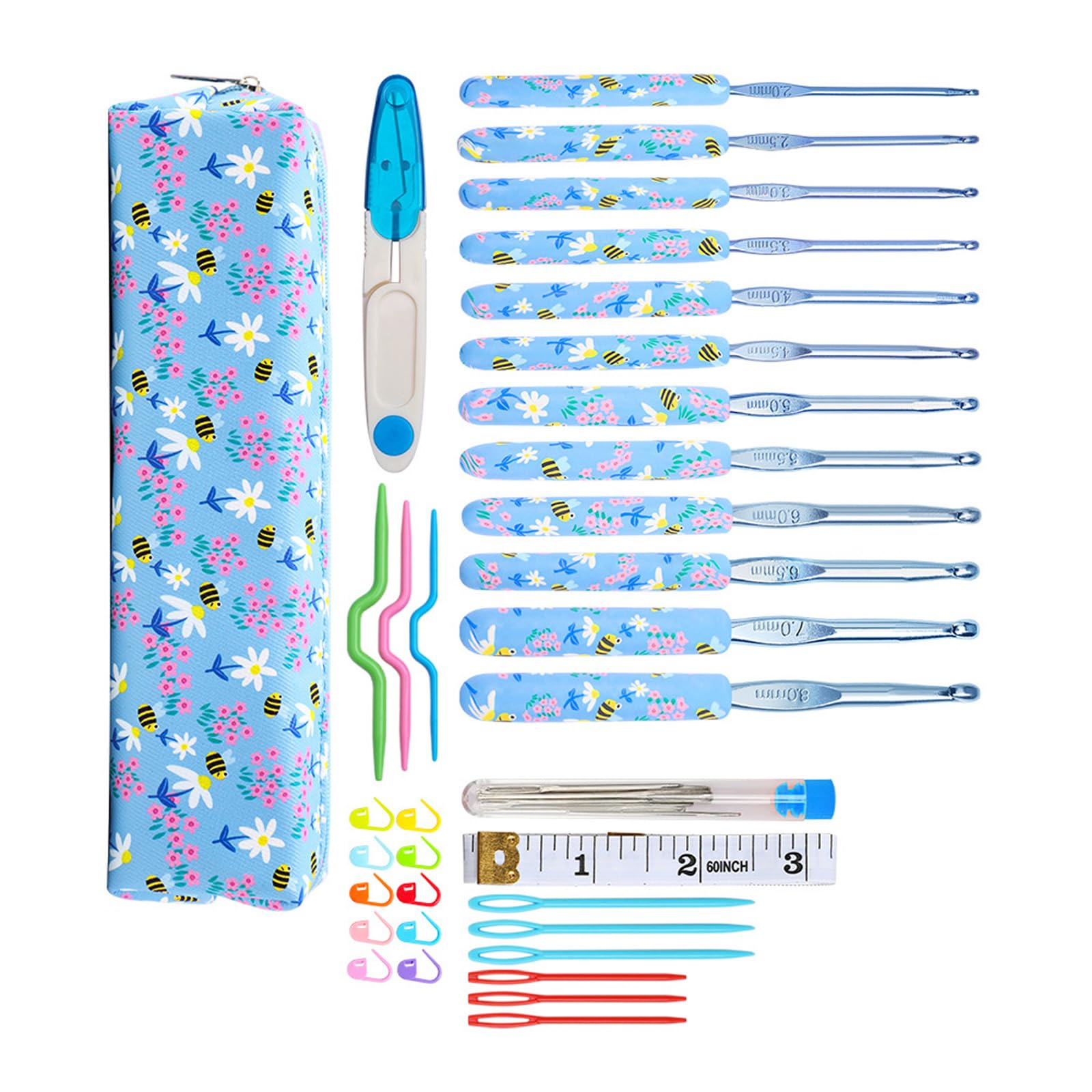 9 / 12Pcs Ergonomic Crochet Hook for Beginner Knitting Sweater 2.0mm-6.0mm or 28 Ergonomic Grip Crochet Hook Beginner Knitting Needle